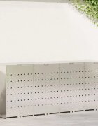 vidaXL Контейнер за съхранение на 3 коша Неръждаема стомана Сребрист
