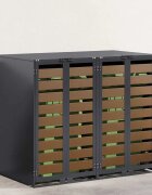 vidaXL Контейнер за съхранение на 3 коша Стомана Антрацит