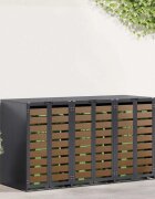 vidaXL Контейнер за съхранение на 3 коша Стомана Антрацит