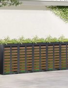 vidaXL Контейнер за съхранение на 3 коша Стомана Антрацит