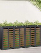 vidaXL Контейнер за съхранение на 4 коша Стомана Антрацит