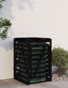 vidaXL Контейнер за съхранение на кош черен 84x90x1285 см бор масив