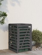 vidaXL Контейнер за съхранение на кош сив 84x90x1285 см бор масив
