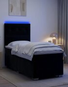 vidaXL Континентално легло с матрак Черно 100 x 200 cm Кадифе