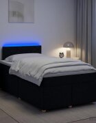 vidaXL Континентално легло с матрак Черно 120 x 190 cm Текстил