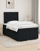 vidaXL Континентално легло с матрак Черно 120 x 190 cm Текстил