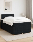 vidaXL Континентално легло с матрак Черно 120 x 190 cm Текстил