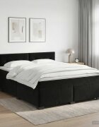 vidaXL Континентално легло с матрак Черно 140 x 190 cm Кадифе