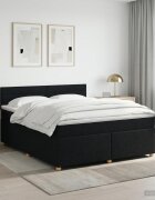 vidaXL Континентално легло с матрак Черно 140 x 190 cm Текстил