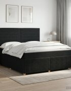 vidaXL Континентално легло с матрак Черно 140 x 200 cm Текстил
