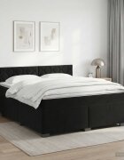 vidaXL Континентално легло с матрак Черно 160 x 200 cm Кадифе