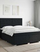 vidaXL Континентално легло с матрак Черно 160 x 200 cm Текстил