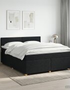 vidaXL Континентално легло с матрак Черно 180 x 200 cm Текстил