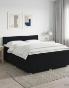 vidaXL Континентално легло с матрак Черно 180 x 200 cm Текстил
