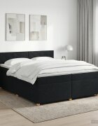 vidaXL Континентално легло с матрак Черно 200 x 200 cm Текстил