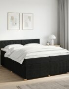 vidaXL Континентално легло с матрак Черно 200 x 200 cm Текстил