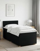 vidaXL Континентално легло с матрак Черно 90 x 190 cm Текстил