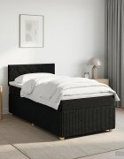 vidaXL Континентално легло с матрак Черно 90 x 190 cm Текстил