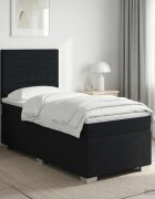 vidaXL Континентално легло с матрак Черно 90 x 190 cm Текстил