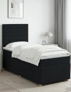 vidaXL Континентално легло с матрак Черно 90 x 190 cm Текстил