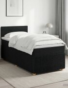 vidaXL Континентално легло с матрак Черно 90 x 190 cm Текстил