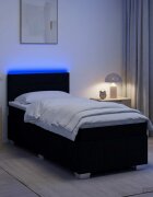 vidaXL Континентално легло с матрак Черно 90 x 200 cm Текстил