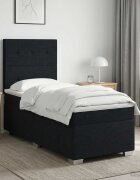vidaXL Континентално легло с матрак Черно 90 x 200 cm Текстил