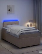 vidaXL Континентално легло с матрак Кремаво 120 x 190 cm Текстил