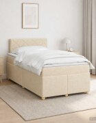 vidaXL Континентално легло с матрак Кремаво 120 x 190 cm Текстил