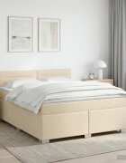 vidaXL Континентално легло с матрак Кремаво 140 x 190 cm Текстил