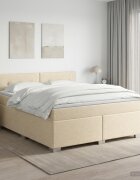 vidaXL Континентално легло с матрак Кремаво 140 x 190 cm Текстил