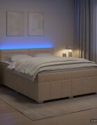 vidaXL Континентално легло с матрак Кремаво 140 x 190 cm Текстил