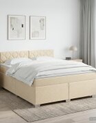vidaXL Континентално легло с матрак Кремаво 160 x 200 cm Текстил