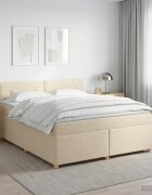 vidaXL Континентално легло с матрак Кремаво 180 x 200 cm Текстил