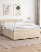vidaXL Континентално легло с матрак Кремаво 180 x 200 cm Текстил