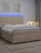 vidaXL Континентално легло с матрак Кремаво 180 x 200 cm Текстил