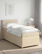 vidaXL Континентално легло с матрак Кремаво 90 x 190 cm Текстил