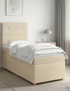 vidaXL Континентално легло с матрак Кремаво 90 x 190 cm Текстил
