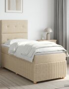vidaXL Континентално легло с матрак Кремаво 90 x 190 cm Текстил