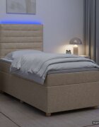 vidaXL Континентално легло с матрак Кремаво 90 x 200 cm Текстил