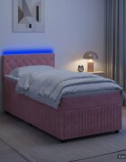 vidaXL Континентално легло с матрак Розово 100 x 200 cm Кадифе