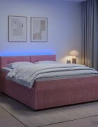 vidaXL Континентално легло с матрак Розово 140 x 190 cm Кадифе