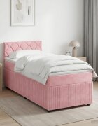 vidaXL Континентално легло с матрак Розово 90 x 190 cm Кадифе