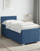 vidaXL Континентално легло с матрак Синьо 100 x 200 cm Текстил