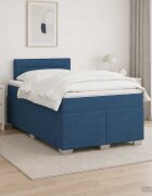 vidaXL Континентално легло с матрак Синьо 120 x 190 cm Текстил