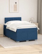 vidaXL Континентално легло с матрак Синьо 120 x 190 cm Текстил