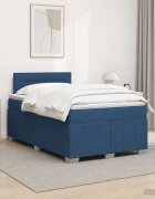 vidaXL Континентално легло с матрак Синьо 120 x 190 cm Текстил