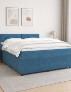 vidaXL Континентално легло с матрак Синьо 140 x 190 cm Кадифе