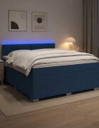 vidaXL Континентално легло с матрак Синьо 140 x 190 cm Текстил