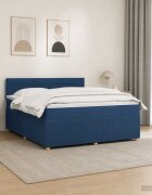 vidaXL Континентално легло с матрак Синьо 140 x 190 cm Текстил